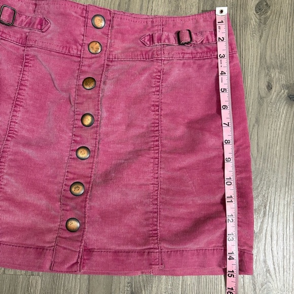 Vtg Gap 2004 Corduroy Pink Mini Skirt Button Front Sz 4 Y2K Preppy Spring School - Picture 6 of 12